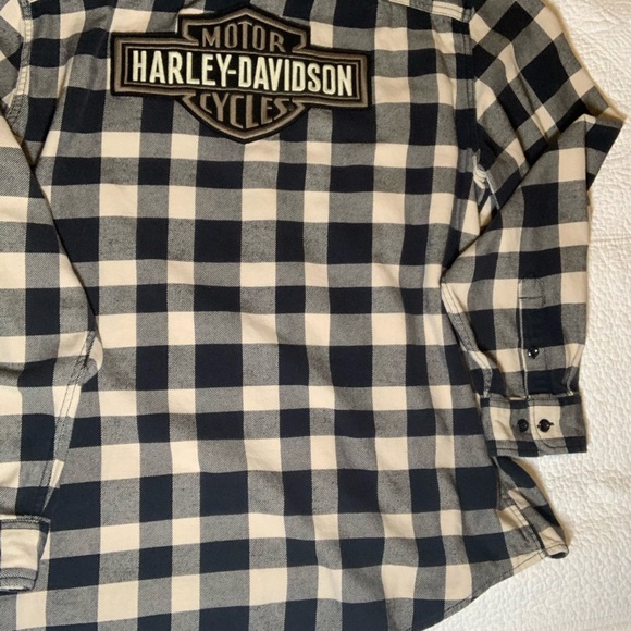 Harley-Davidson Men's Buffalo Plaid Button Front Long Sleeve Shirt - Picture 9 of 11